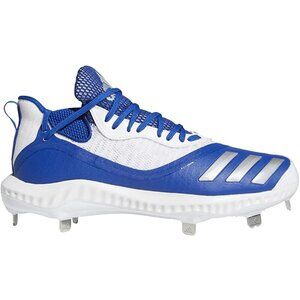 adidas Men's Icon V Bounce Metal Baseball Cleats Blue White EE4129 Size 14